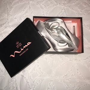 Nina Silver Butterfly Heels